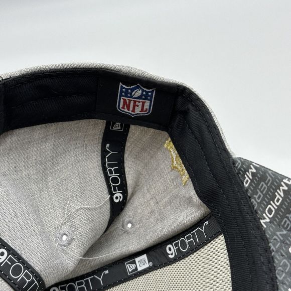 Carolina Panthers Hat Cap Mens Gray Adjustable Super Bowl 50 Conference Champs - Picture 11 of 12
